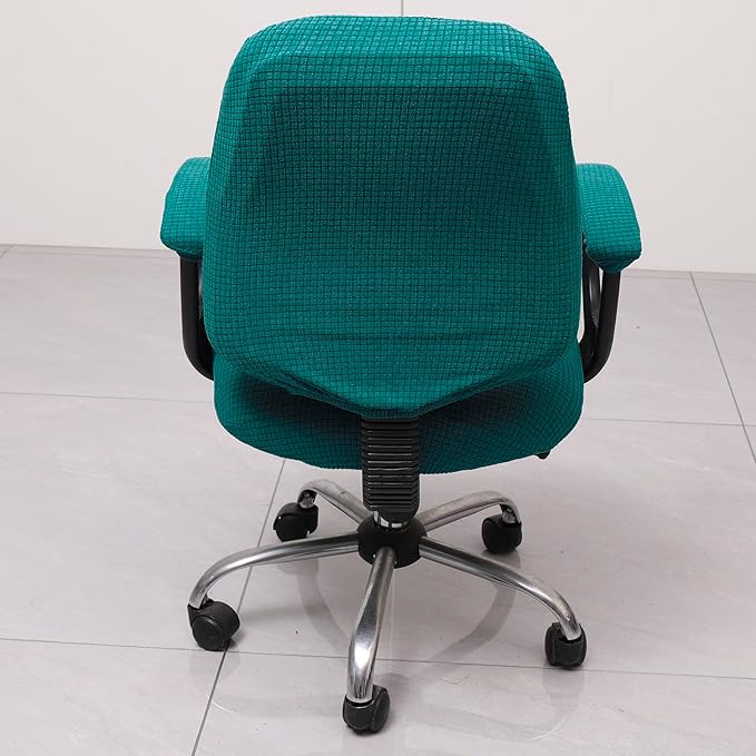 Melaluxe Office Chair Cover with Armrest Covers， Universal Stretch Desk Chair Cover, Computer Chair Slipcovers - Teal Blue
