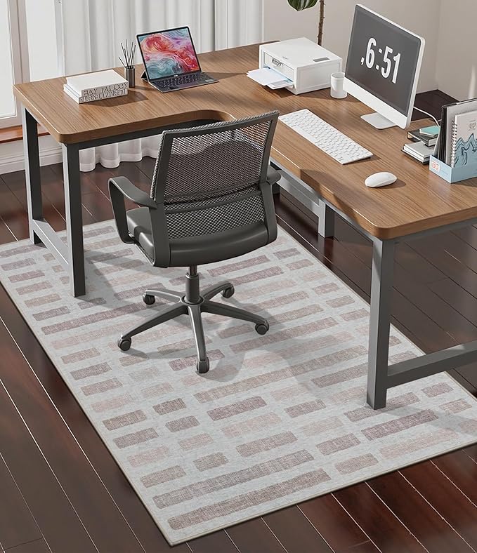 chakme Office Chair Mat for Hardwood Floor, 48"x36" Easy Glide Computer Desk Mat Protector for Rolling Chair Under Desk Rug Nonslip Backing, Machine Wash, (Plaid)