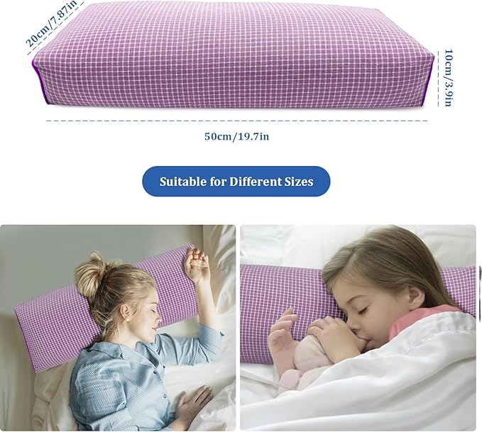Organic Natural Buckwheat Pillow for Sleeping, Adjustable Buckwheat Hull Pillow with Organic Cotton for Cool Sleep (xiaoge Purple)