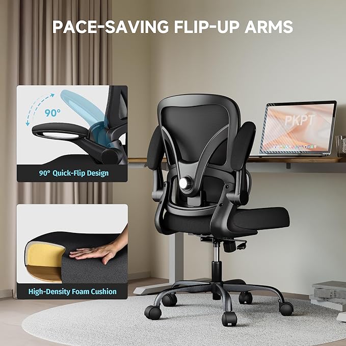 Mesh Office Chair, 330LBS Ergonomic Desk Chair with Adjustable Lumbar Support, Executive Computer Chairs for Home Office, Black