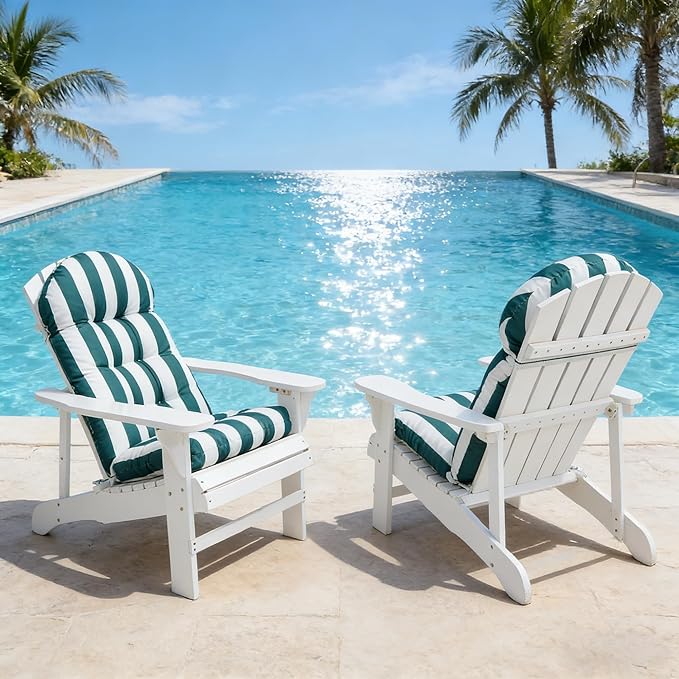 Enipate Weather Resistant Adirondack Chair Cushions High Back Indoor Outdoor Patio Tufted Lounge Cushion Seat Pads