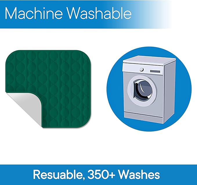 RMS Washable & Reusable Incontinence Chair Pad, Seat Protector, Bed Pad (Green)