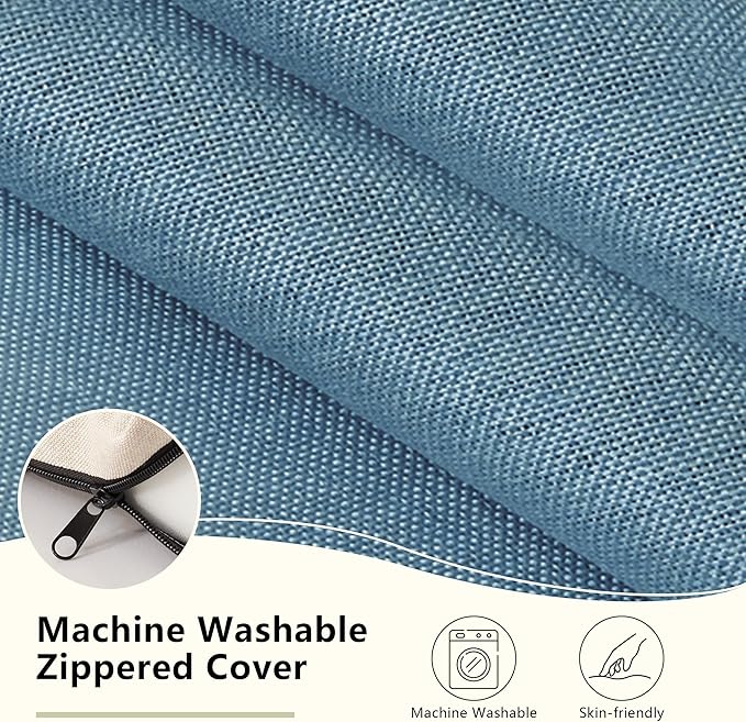 Nordjager Chair Cushions for Dining Chair Seat Set of 4, Memory Foam Chair Pads Help You Relief from Sedentary Discomfort in The Office or Kitchen and Dining Rooms(17" x 16" x 2.5", Blue)