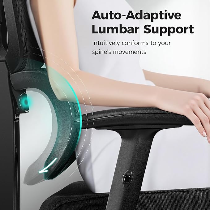Ergonomic Office Chair High Back Desk Chair with Lumbar Support, Breathable Mesh Computer Chair with Adjustable Armrests Height, Reclining Big and Tall Gaming Chair for Home Office(Black 4Pack)