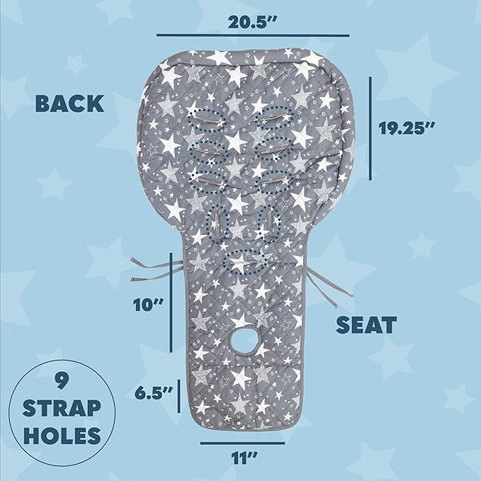 Todays Kids High Chair Pad - Machine Washable High Chair Cover, Easy Use Highchair Cushion, Soft Highchairs Covers for Baby, Padded Highchair Cover w/Elastic Back, Fits 3-5 Point Harness Chairs