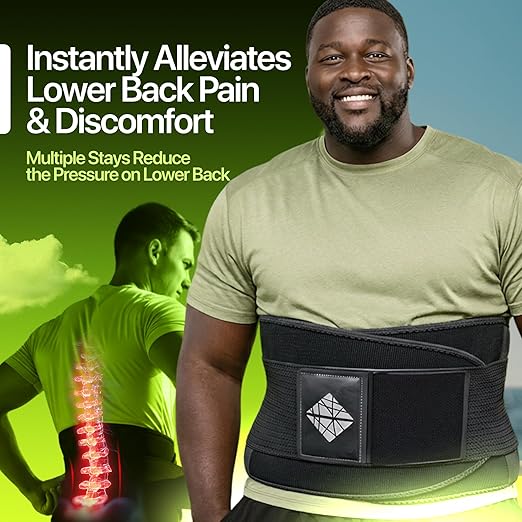 Plus Size Back Brace for Lower Back Pain Relief 3XL, Unisex Lumbar Support Belt with Lumbar Pad, Ergonomic Design and Soft Breathable Material, Adaptive Fit for Herniated Disc, Sciatica, Scoliosis