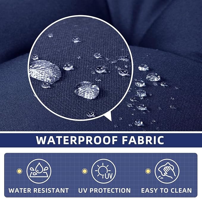 Patio Rocking Chair Cushion Outdoor Indoor Chair Cushions Replacement for Porch Chairs Waterproof Seat Pads Dark Grey
