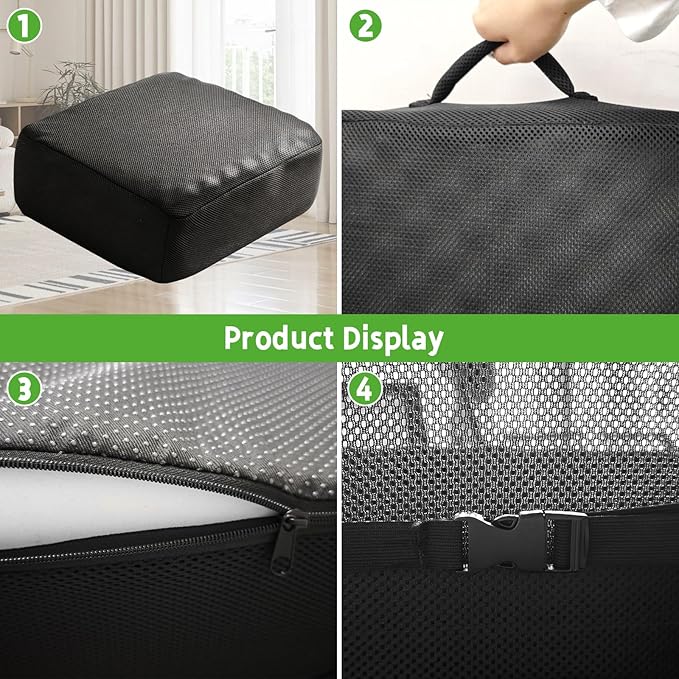 5.9" Extra Thick Chair Cushions, Office Chair Booster Seat Cushion 17.7x15.7x5.9 Inch Foam Recliner Cushions with Zipper Removable Mesh Fabric Cover