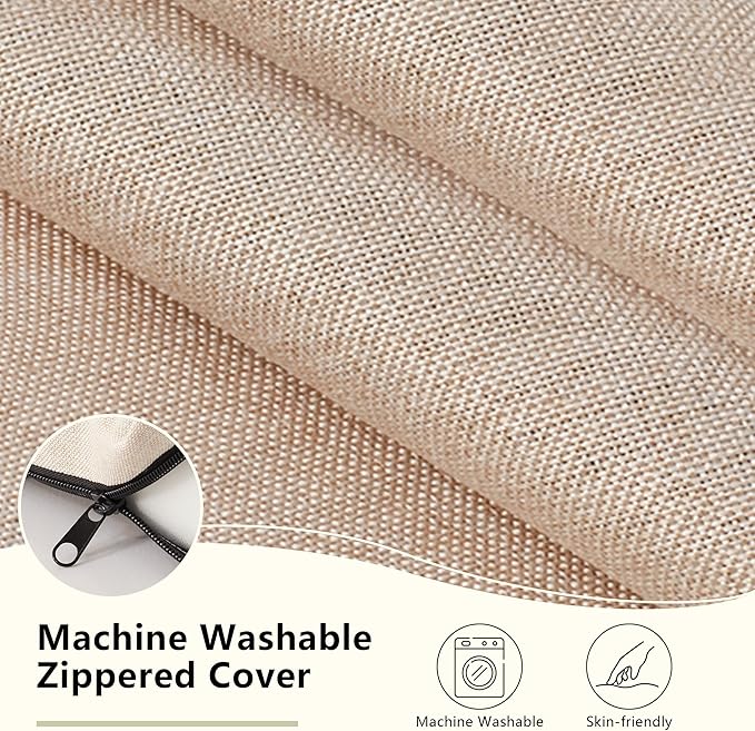 Nordjager Chair Pads for Dining Chairs, Chair Cushions 2 Piece, 17"x 16"x 2.5" Memory Foam Seat Cushions with Ties and Removable Cover