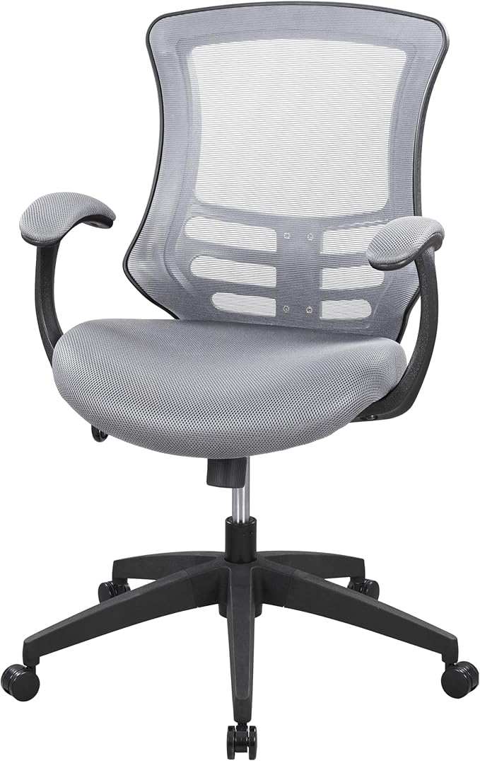 HAMESS Ergonomic Mesh Office Chair for Home Office Swivel Rolling Computer Desk Chair Padded Arms with Built-in Lumbar Support Thick Seat Cushion 300 lbs