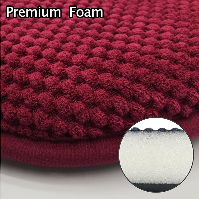 Wine Red Foam Seat Cushions Kitchen Chairs Pads for Dining Chairs 2 Pack Non Slip Patio Seat Cushions Washable U Shaped Soft Thick Large Metal Wooden Chair Cushions,17" x 15"