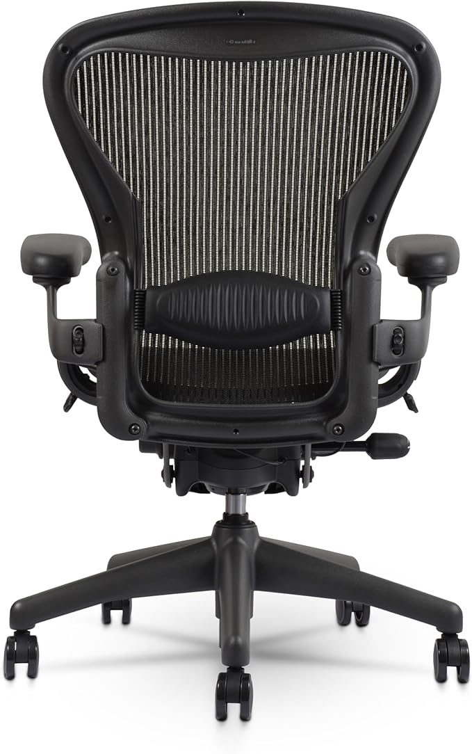 Certified Refurbished Aeron Chair Size B | Fully Adjustable Ergonomic Mesh Office Chair with Lumbar Support, Tilt Limiter, and Roller Index Arm Adjustments (NO HEADREST)