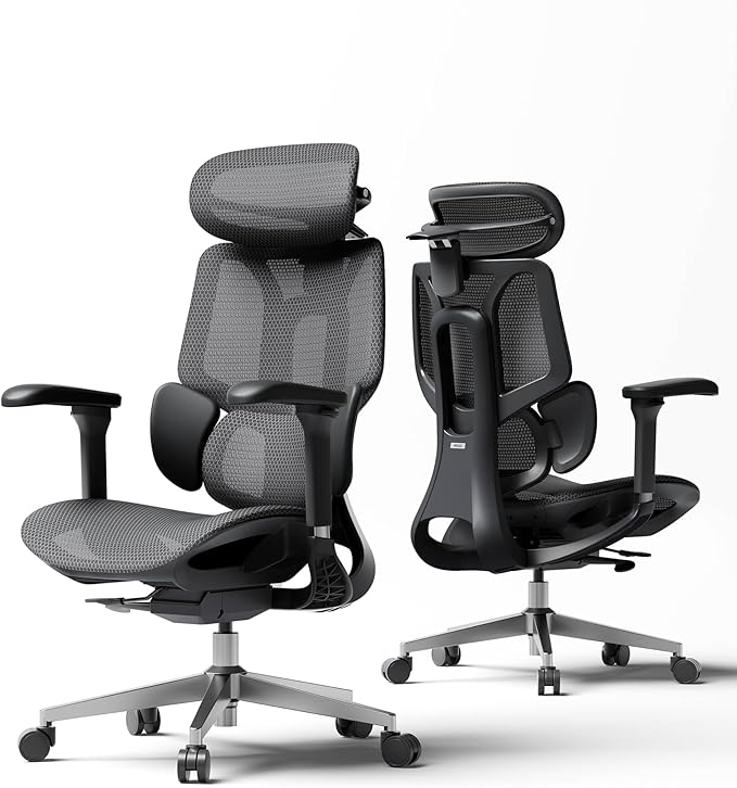 Hbada E3 Air 2026 Ergonomic Office Chair, 3-Zone Lumbar Support, Comfy Home Office Chair with Auto Recline, 4D Headrest & Armrests, 140° Tilt for Work & Relax, Black