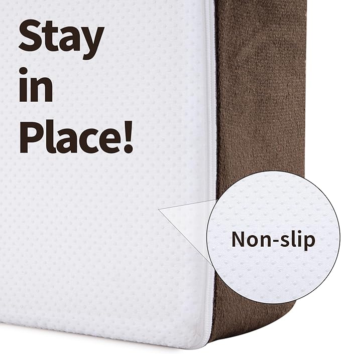 BALAPET Memory Foam Supportive Lumbar Support Pillow for Recliner, 5.7" Thickness Recliner Cushions Chairs Seat Cushion Mat for Elderly Rest and Back Support（20x20x5.7, Brown）
