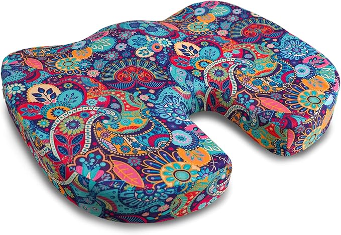 Pressure Relief Cushion, Memory Foam Seat Cushion for Tailbone Pain Relief Coccyx Cushion for Sciatica Pain Ergonomic Seat Cushion for Office Desk Chair, Flower6