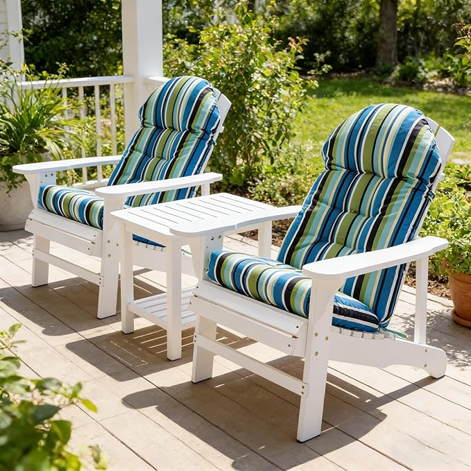 Enipate Weather Resistant Adirondack Chair Cushions High Back Indoor Outdoor Patio Tufted Thicken Lounge Cushion Seat Pads