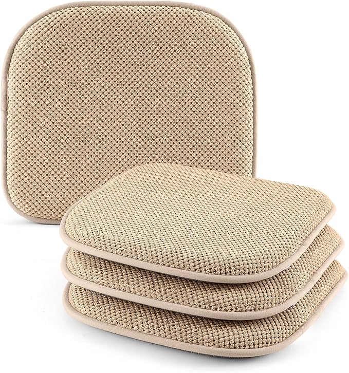 SWEMSTAR Chair Cushions - 15"*17" Kitchen Dining Chair Pads Foam Seat Cushion for Chairs Barstool Cushions Non Slip Seat Pad