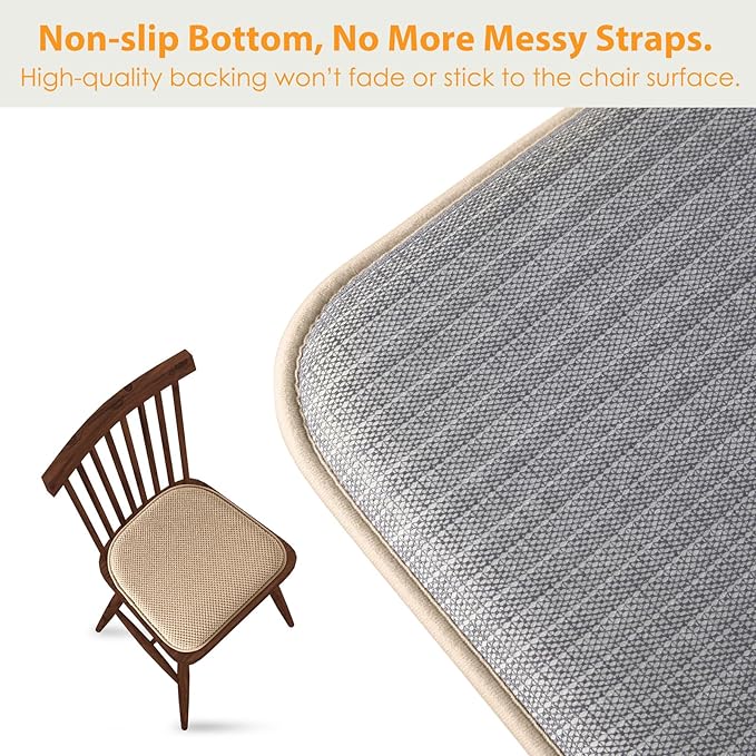 SWEMSTAR Chair Cushions - 15"*17" Kitchen Dining Chair Pads Foam Seat Cushion for Chairs Barstool Cushions Non Slip Seat Pad