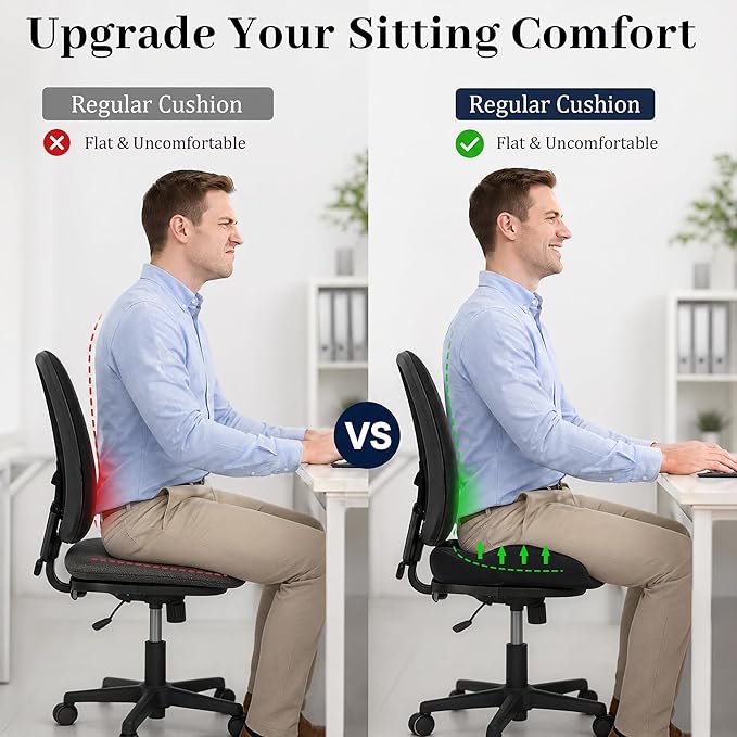 BALAPET Prostate Relief Cushion, V-Shaped Memory Foam Seat Cushion for Tailbone Pain & Coccyx Relief, Ergonomic Hemorrhoid Cushion for Office Chair, Car & Home, Donut Pillow Alternative
