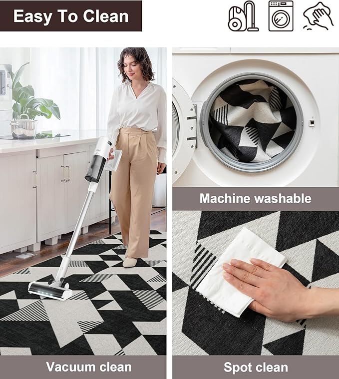 chakme Office Chair Mat for Hardwood Floor, 60"x45" Easy Glide Computer Desk Mat Protector for Rolling Chair Under Desk Rug Nonslip Backing, Machine Wash, (Geometry)