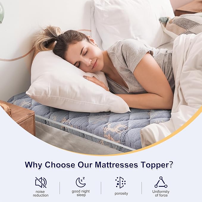 Lillibearas Premium Foam King Mattress Topper -Thick 9-Layer Modern Comfort Topper, 60-mil Foam-Back Pain Relief & Comfort Support, Breathable & Hypoallergenic