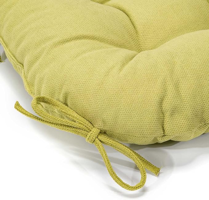 Chair Cushion, Chair Cushions for Dining Chairs, Chair Pads and Mat with Ties for Indoor Kitchen Seat and Desk (Grass Green, 4 Count - 17 x 16 in)