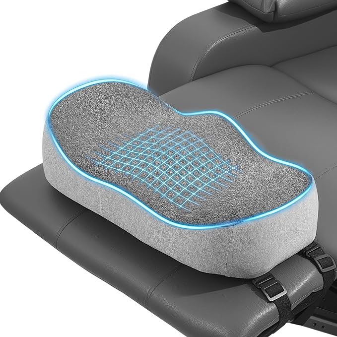 ROYALAY Ergonomic Recliner Leg Rest Cushion with 2 Adjustable Straps, Half-Covered Foot Pillow for Recliner, Memory Foam High Chair Foot Rest for Office