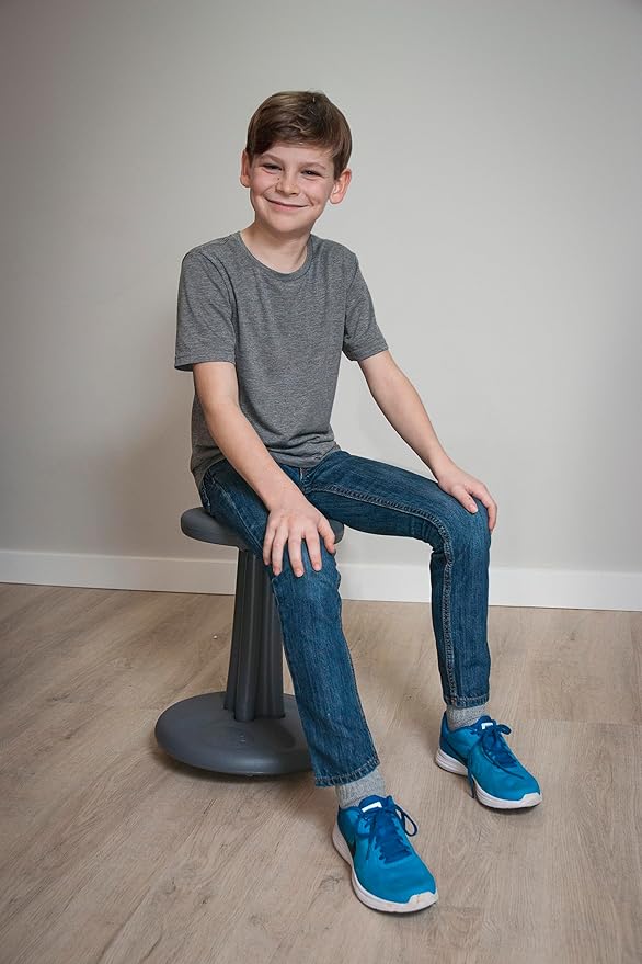 KORE DESIGN Wobble Stool Chair, Girls + Boys Kid Desk Stools, Ergonomic Small Office Chairs, Flexible Seating for Active Kids, ADD/ADHD, Classroom, School, Home, Pre-Teen (18.7in) Age 10-11 yr, Purple