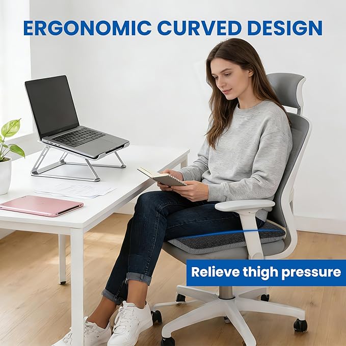 Ganondorf Extra Large Recliner Seat Cushion for Elderly Tufted Furry Booster Foam Cushion, Pressure Relief for Long Sitting Orthopedic Chair Cushion for Recliners Office Chairs, Black