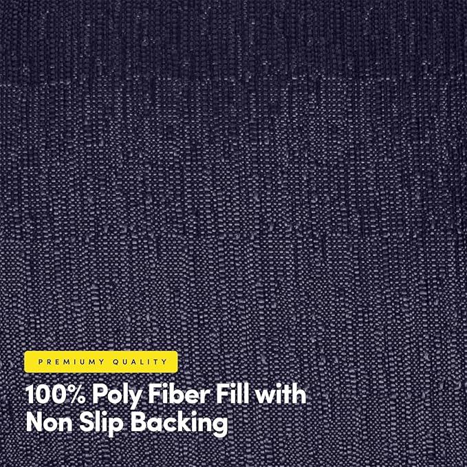 Sweet Home Collection Rocking Chair Cushion Premium Tufted Pads Non Skid Slip Backed Upper and Lower with Ties, 2 Piece Set, Navy Blue (Pack of 1)