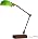 Vintage Green Glass Solid Wood BLack Gold Adjustable Swing Arm Desk Lamp
