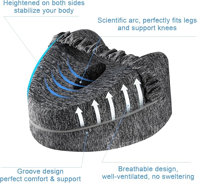 Vertdens Leg Pillow, Knee Pillow for Side Sleepers, Leg Pillows for Sleeping, Knee Cushion for Sleeping,Suitable for Relieving Leg, Back, Knee Pain