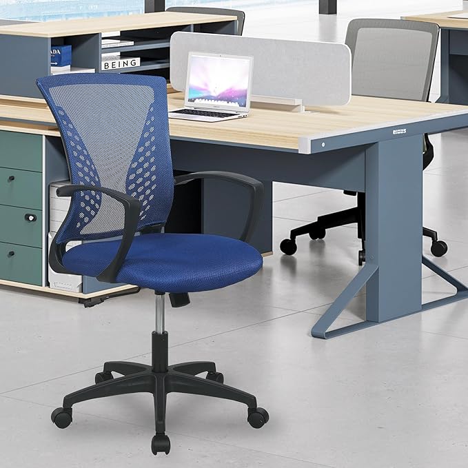 PayLessHere Office Computer Gaming Chair Ergonomic Mesh Desk Chair Adjustable Video Game Chairs with 360 Degrees Swivel Wheels Armrest Lumbar Support for Home Office (Blue)