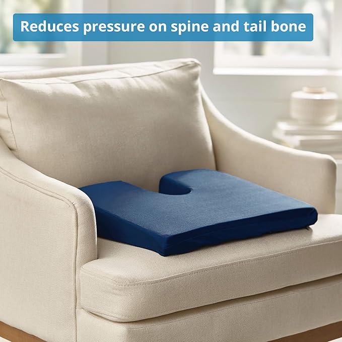 McKesson Coccyx Seat Cushion, Foam, 18 in x 14 in x 3 in, 1 Count
