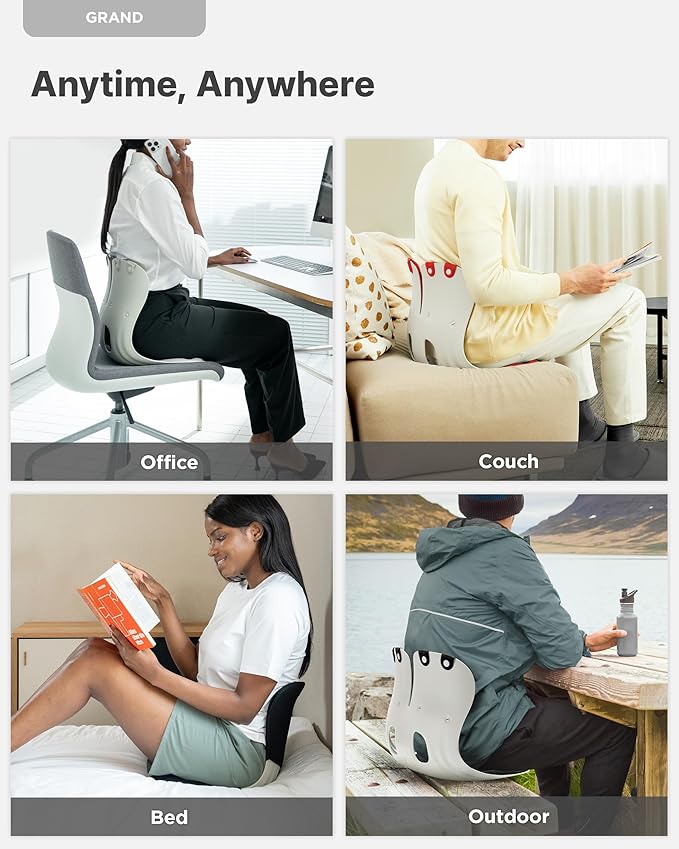 curble Grand(Extra Wide&Sturdy) Cover Set – Ergonomic Back Support Chair & Detachable Cover, Lumbar Support for Posture Corrector and Low Back Pain Relief, Perfect for Home Office Desk Chair(Set Red)