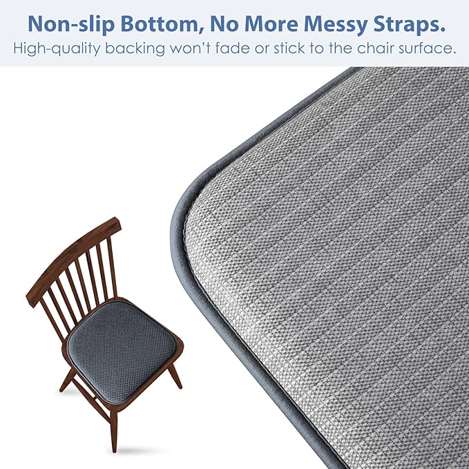 SWEMSTAR Chair Cushions - 15"*17" Kitchen Dining Chair Pads Foam Seat Cushion for Chairs Barstool Cushions Non Slip Seat Pad