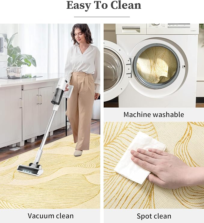 chakme Office Chair Mat for Hardwood Floor, 60"x45" Easy Glide Computer Desk Mat Protector for Rolling Chair Under Desk Rug Nonslip Backing, Machine Wash, (Golden Leaf)