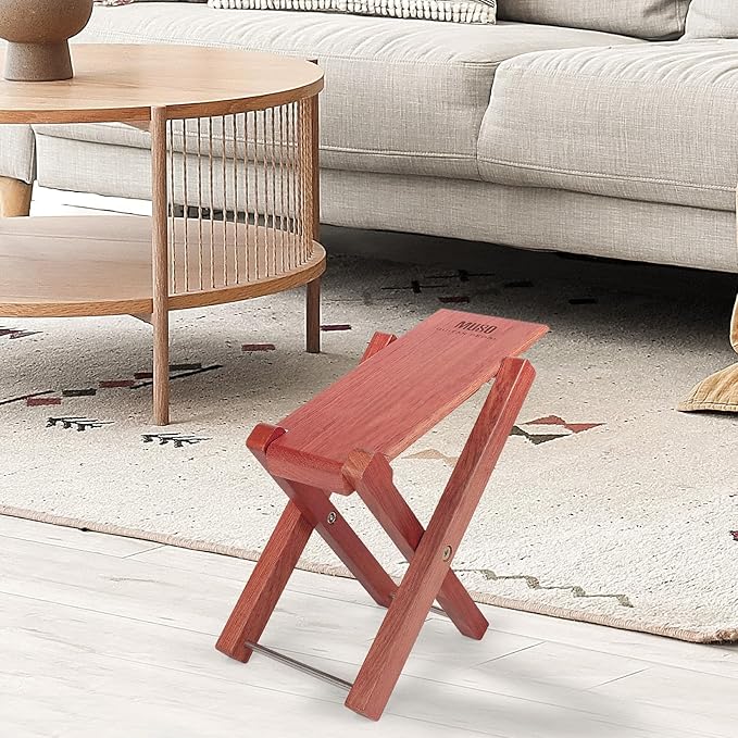 Guitar Stool Foot Rest, Adjustable Foot Stool Folded Wooden Guitar Pedal,Pedicure Foot Stool Footrest 4 Level (Bubinga)