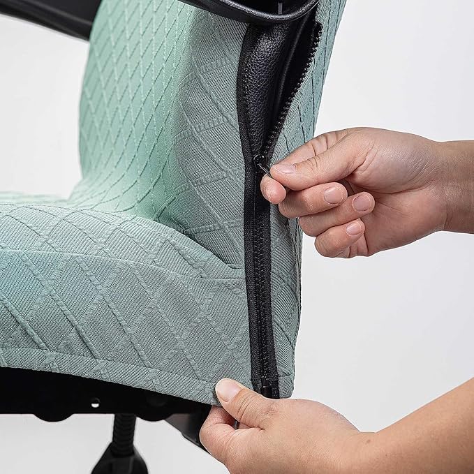 Melaluxe Office Chair Cover with Armrest Covers， Universal Stretch Desk Chair Cover, Computer Chair Slipcovers (Size: L) - Matcha