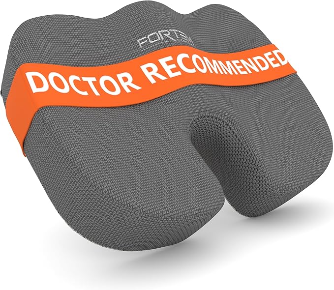 FORTEM Seat Cushion, Office Chair Cushion, Memory Foam Car Seat Cushions, Sciatica Coccyx Tailbone Pain Relief, Chair Cushions for Back Support, Sitting Pad for Gaming, Washable Cover, Non Slip