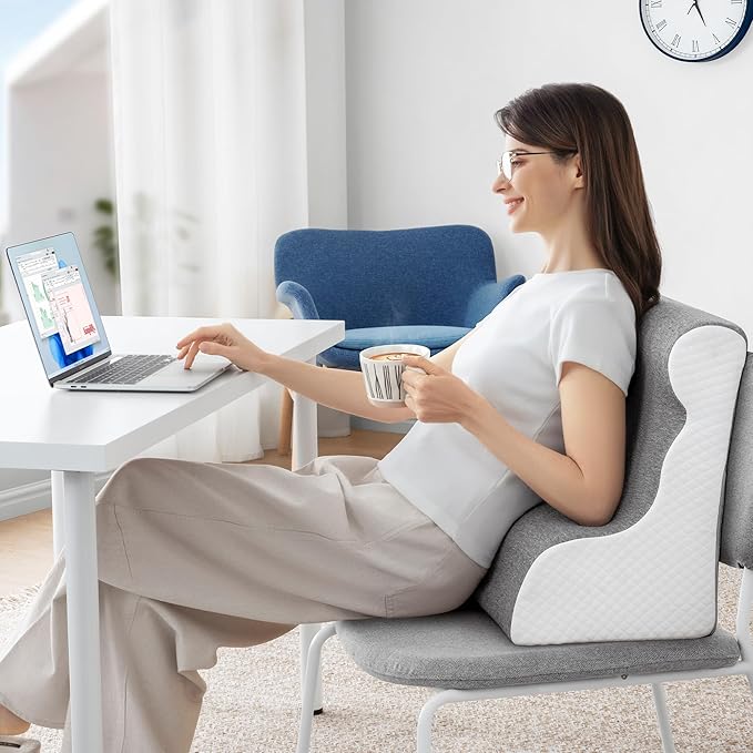 Zerora Reading Pillow for Sitting Up in Bed Rest, Lumbar Neck Support Pillow with Back Support, Home Bedroom Sofa Dorm Essentials for Sleeping Reading Gaming Foot Rest Floor Chair Cushion (Grey)