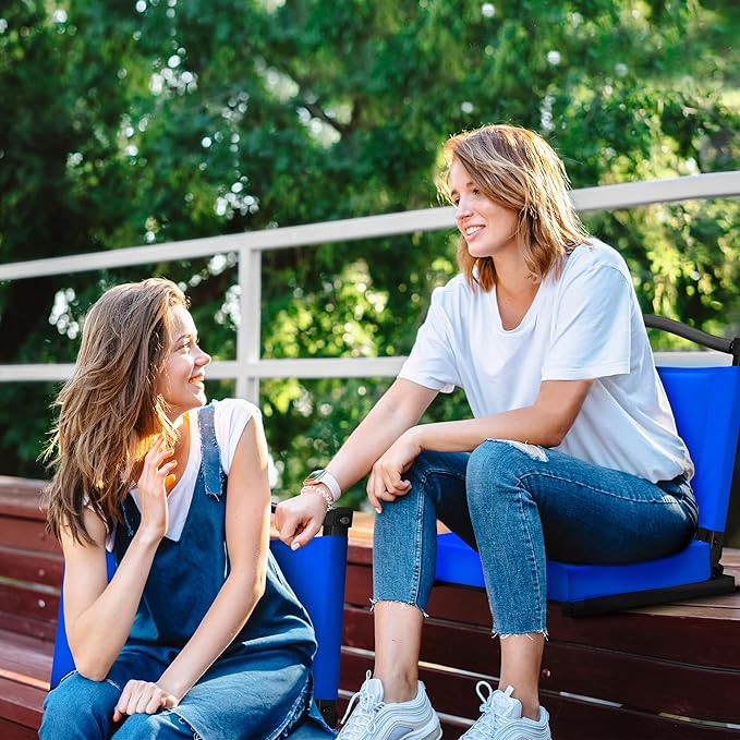 HABUTWAY Stadium Seats with Back Support and Thick Cushion Bleacher Seats with Backs and Cushion Wide, Stadium Chairs Include Shoulder Strap and Pocket, Perfect for Sports Events