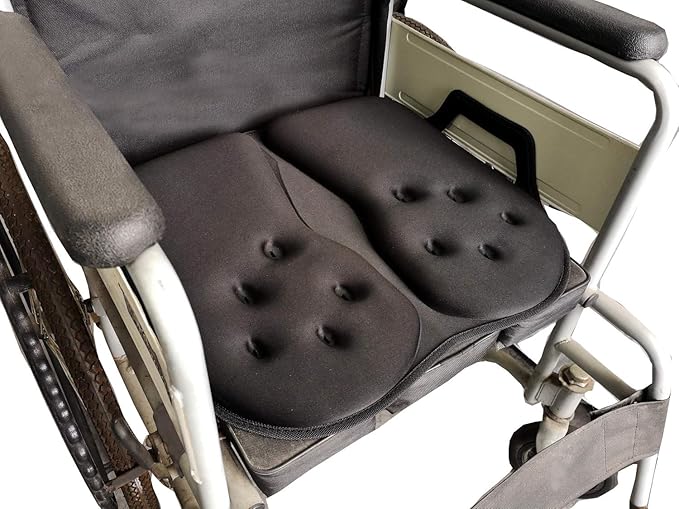 Tektrum Extra Thick Foldable Orthopedic Cool Gel Seat Cushion w/Handle for Home, Office, Chair, Car, Travel-Relief for Back, Sciatica, Tailbone Pain, Promote Healthy Posture (TD-GS1631-BLK)