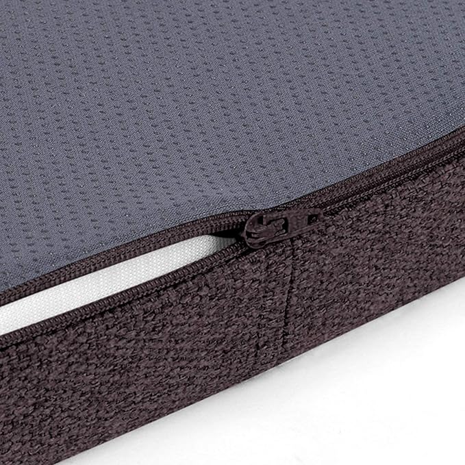 Shinnwa Dining Chair Cushions Set of 4, Non Slip Seat Pads for Kitchen Chairs with Ties, 4 Pack,15x 15.5 inches, Dark Brown