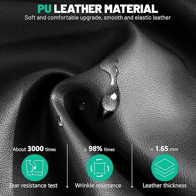 BestGlory Ergonomic Office Chair, PU Leather High Back Desk Chair with Adjustable Headrest and Padded Flip-Up Arms, Lumbar Support Computer Chair for Home Office Gaming, Black