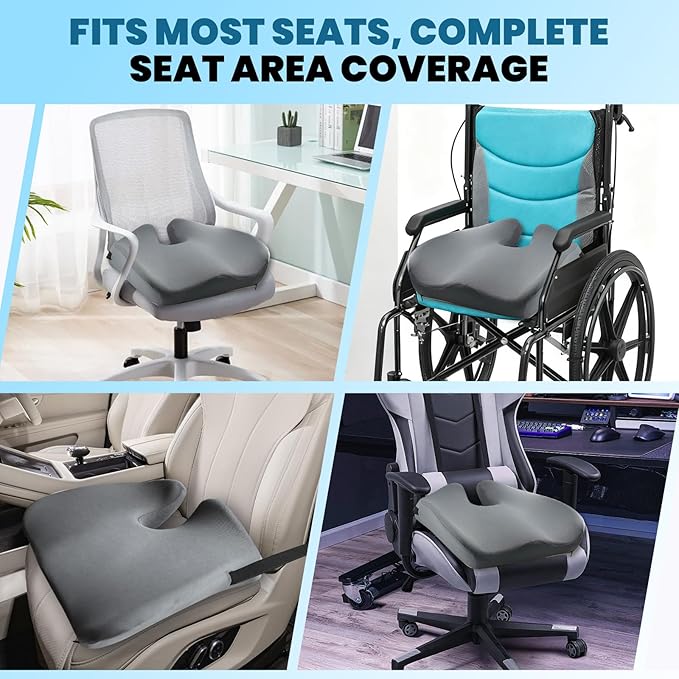 5" Thick Recliner Cushions for Elderly, 18.5x15.5 Cushion for Recliner Chair, Recliner Cushion for Long Sitting, 100% High Density Memory Foam Seat Pad, Orthopedic Support for Back and Hips