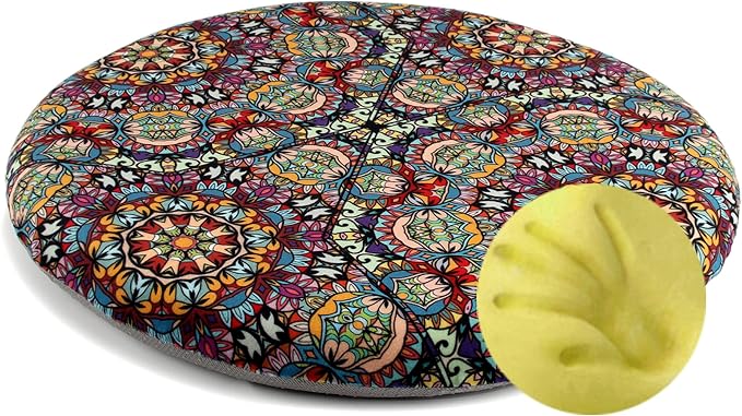 Sigmat Memory Foam Seat Cushion Anti-Slip Soft Round Stool Cushion Chair Pad 20 Inch Graphic