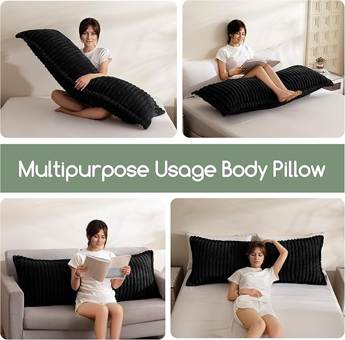 HIGOGOGO Memory Foam Body Pillow, Thickened Large Long Bed Pillow for Adults, Full Body Pillow with Removable Pillow Cover(20x54 Inch)