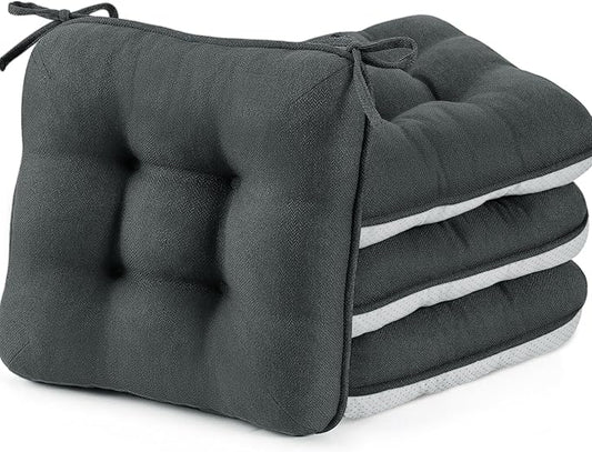 BETU Chair Cushions for Dining Chairs,3.5" Thick Kitchen Table Chair Pads with Ties,Non Slip Backing and Covers,Seat Cushion for Dining Room,Bar,Patio Chairs,18"X18"X3.5"