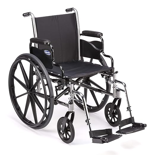 Invacare Wheelchair Legrest with Heel Loops & Swing-Away Design, Adjustable Footrest Length and Flip-Up Composite Footplate, Easy-to-Install, Compatible with Most US Wheelchairs & Transport Chairs